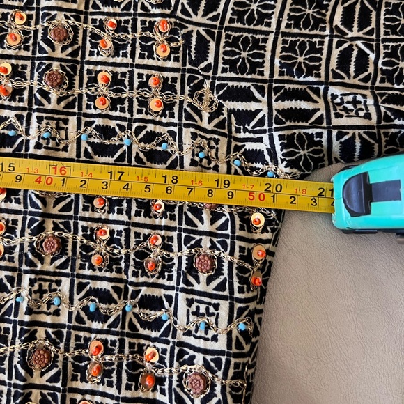 Beautiful beaded sequined Indian Pakistani knee length dress with slits Sz M - Picture 13 of 14